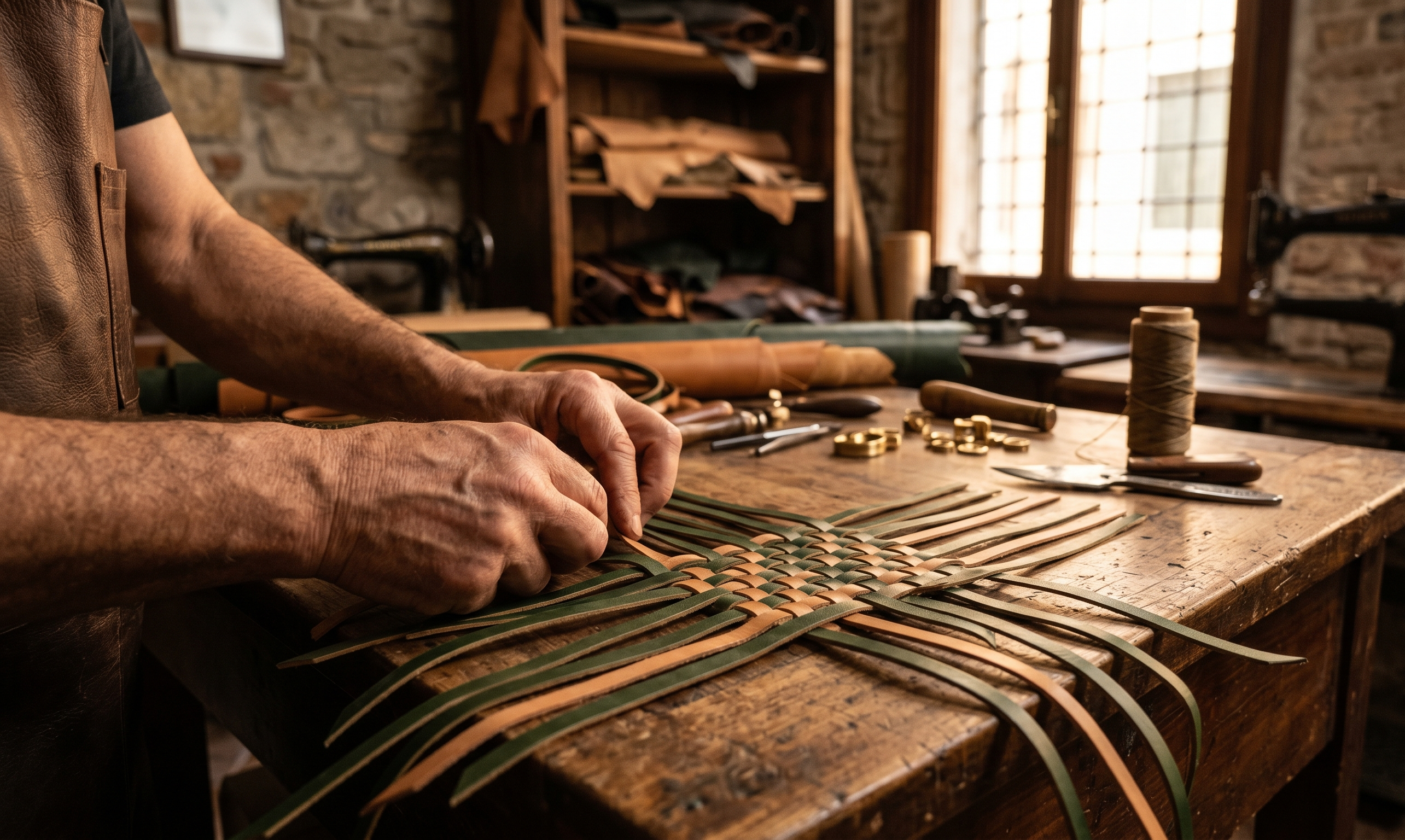 Bottega Veneta Intrecciato — handgeflochtenes Leder aus Venetien seit 1966