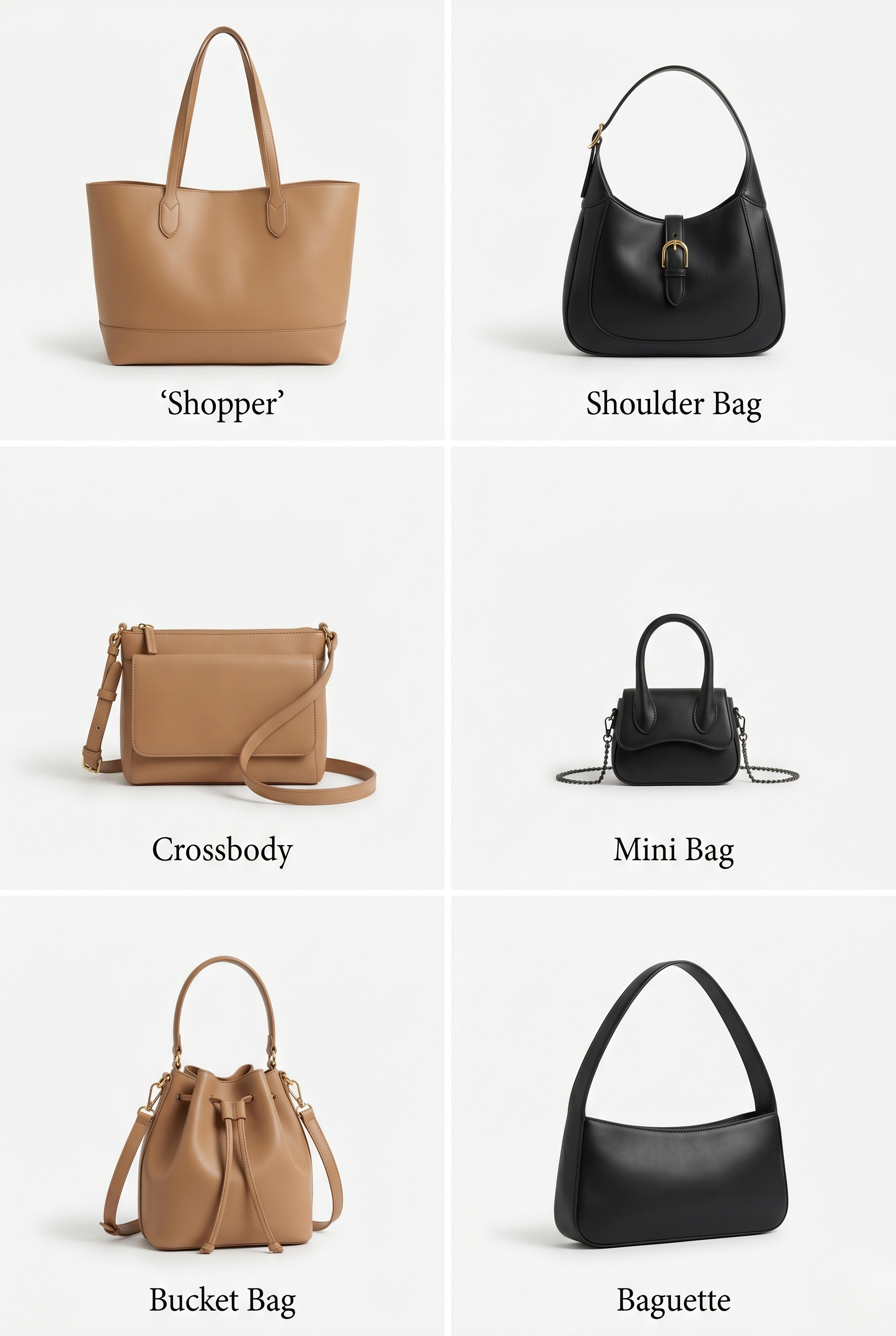 Handtaschen Styles 2026 — Shopper, Shoulder Bag, Crossbody, Mini Bag und mehr
